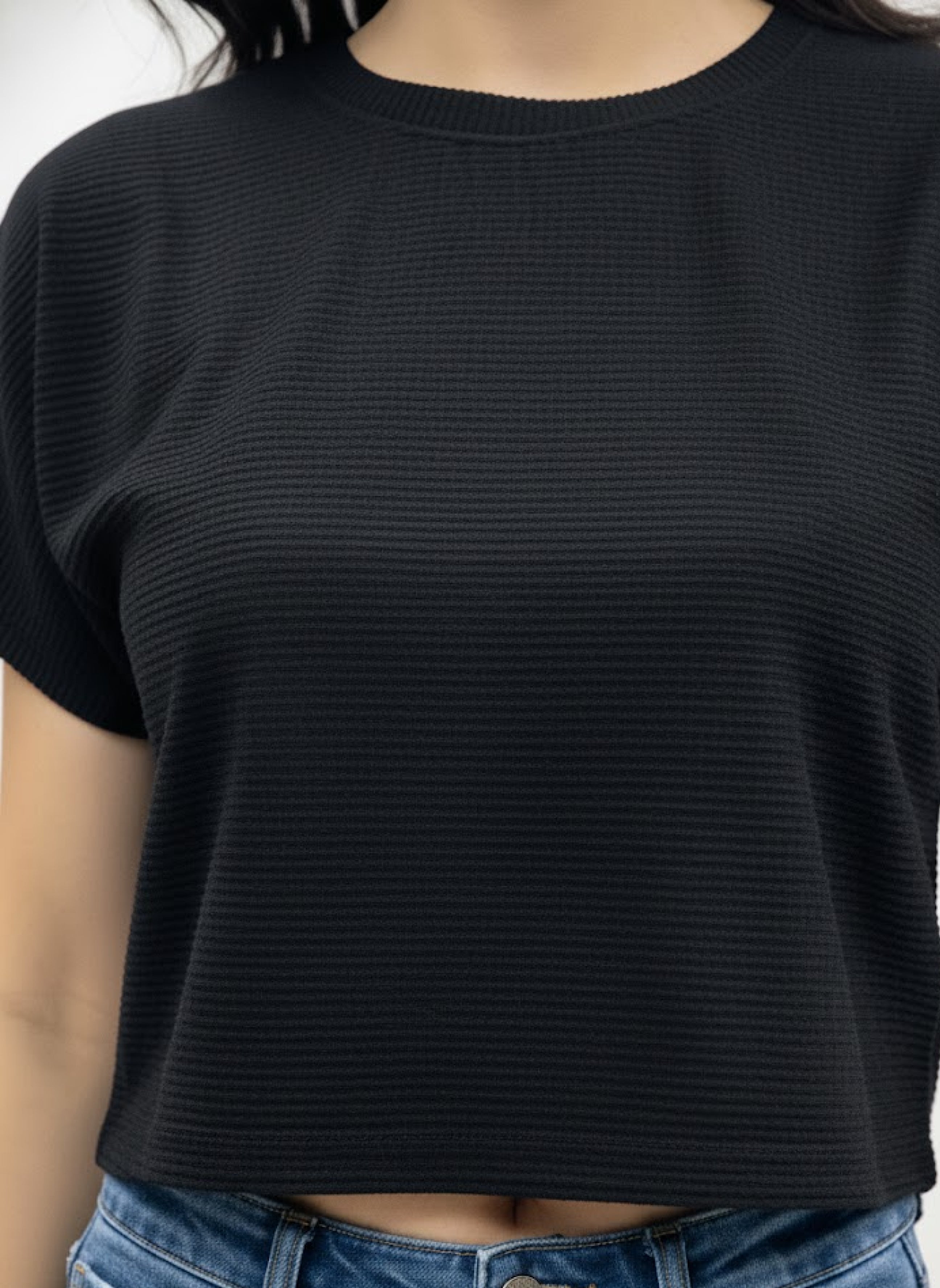 Image of Black Crop Tee