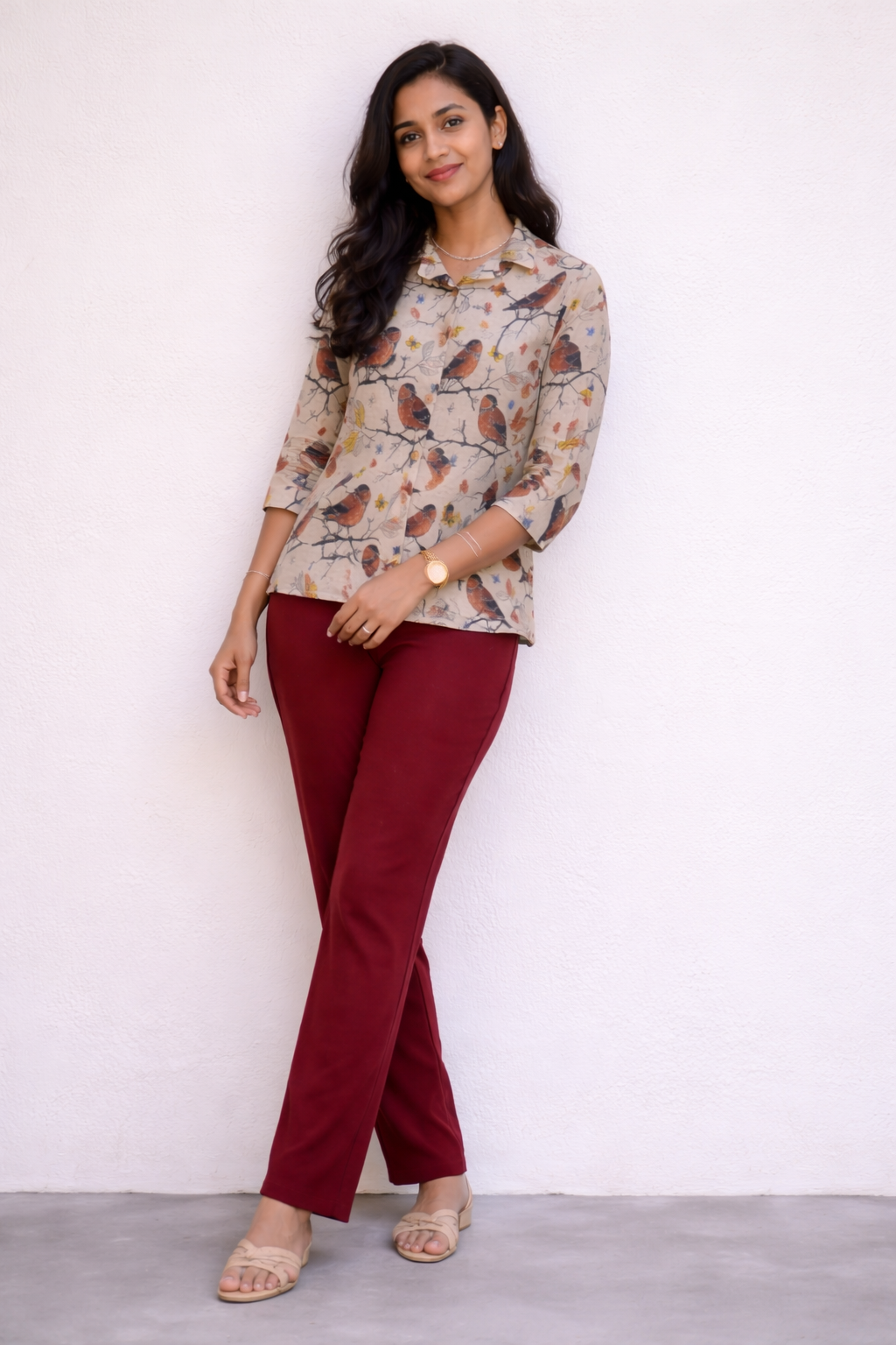 Image of Cream-Ladies Shirt-1082