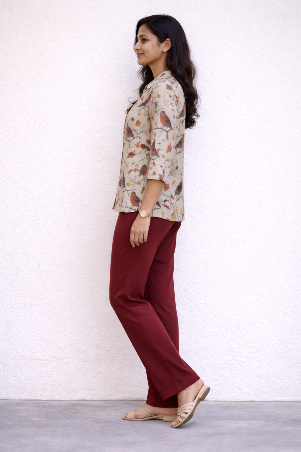 Image of Cream-Ladies Shirt-1082