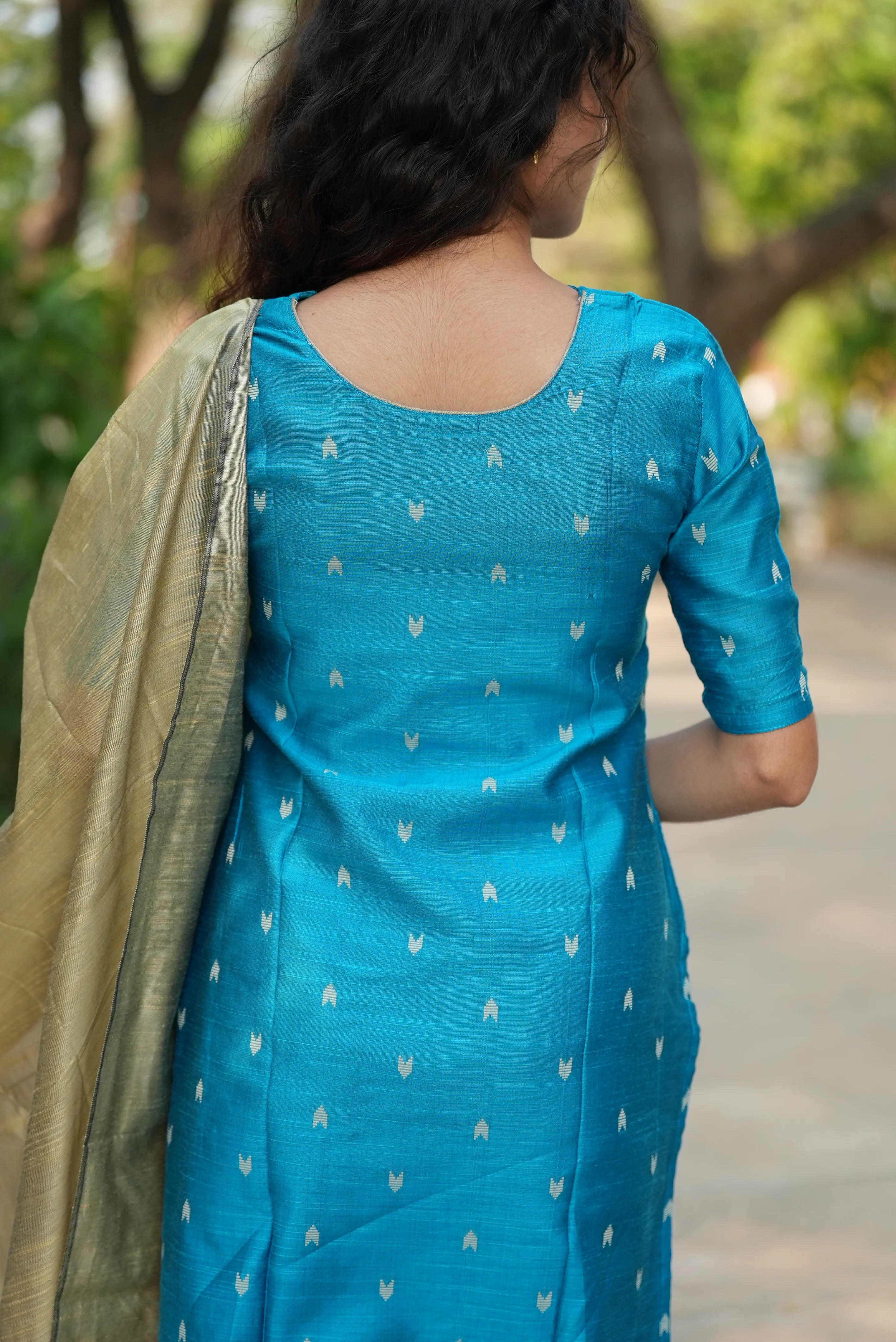 Image of Teal Grace Chudidhar Set