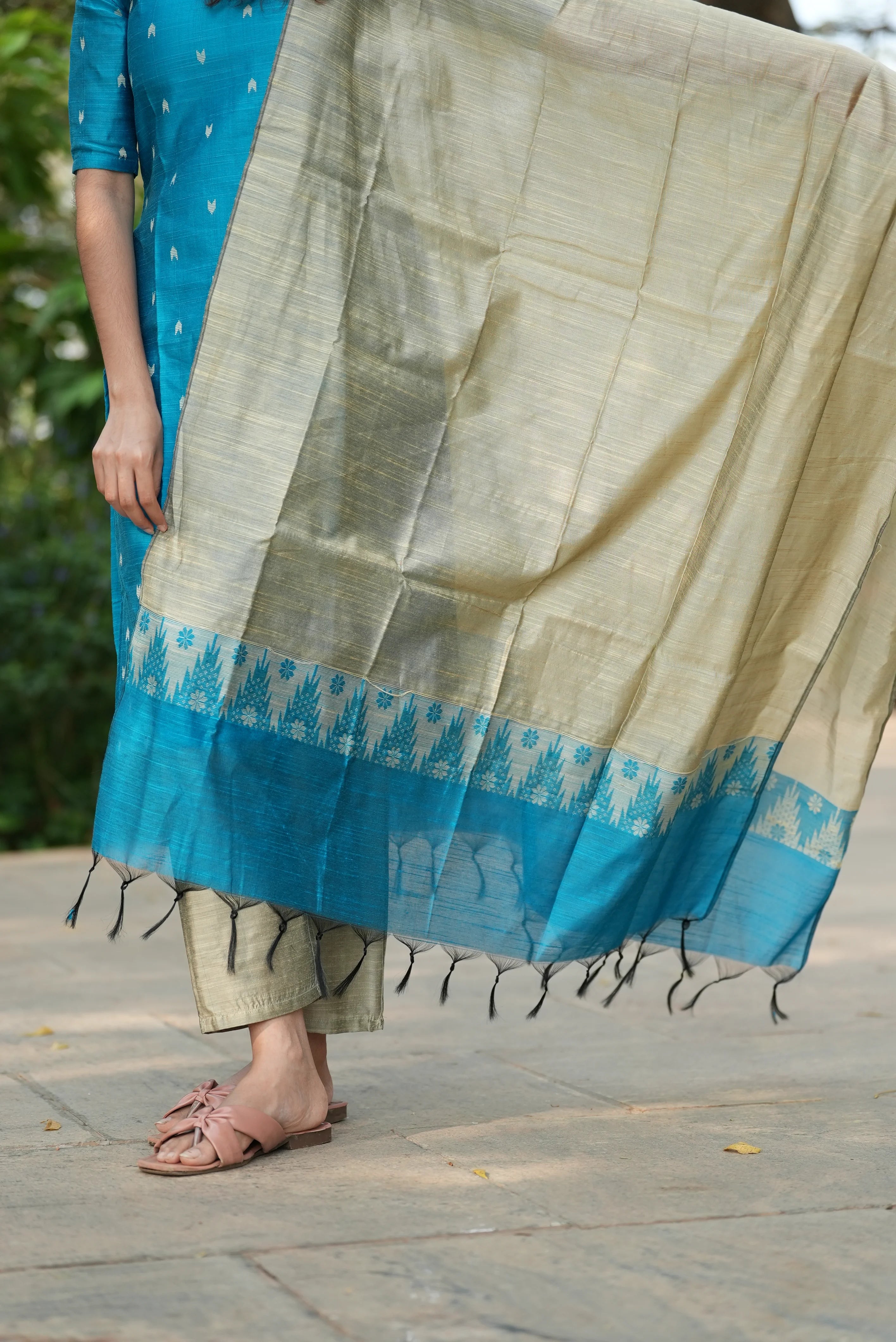 Image of Teal Grace Chudidhar Set