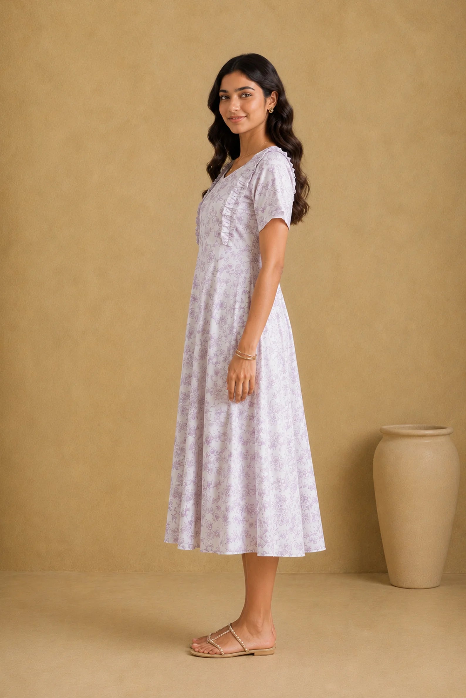 Image of Lilac Blossom Maternity Frock