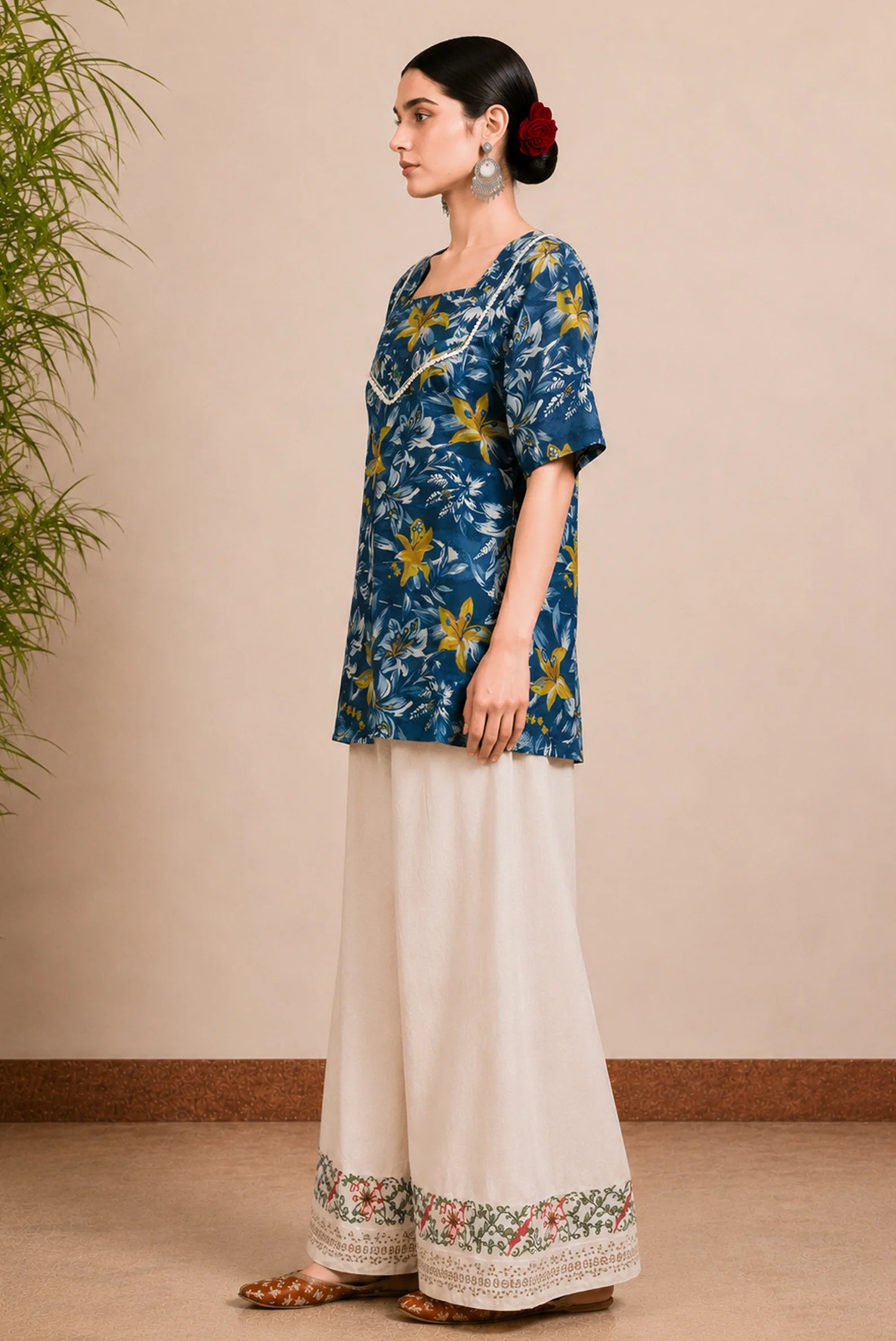 Image of Navy Blue Short Kurti