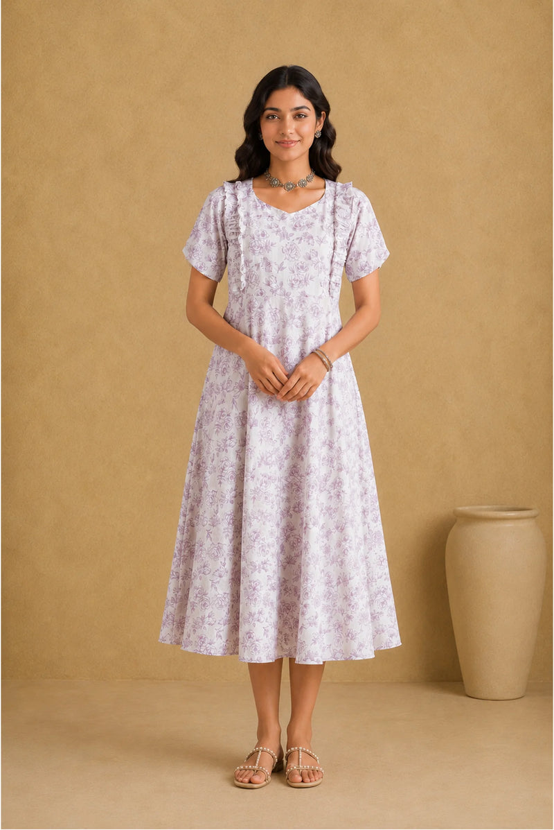 Lilac Blossom Maternity Frock