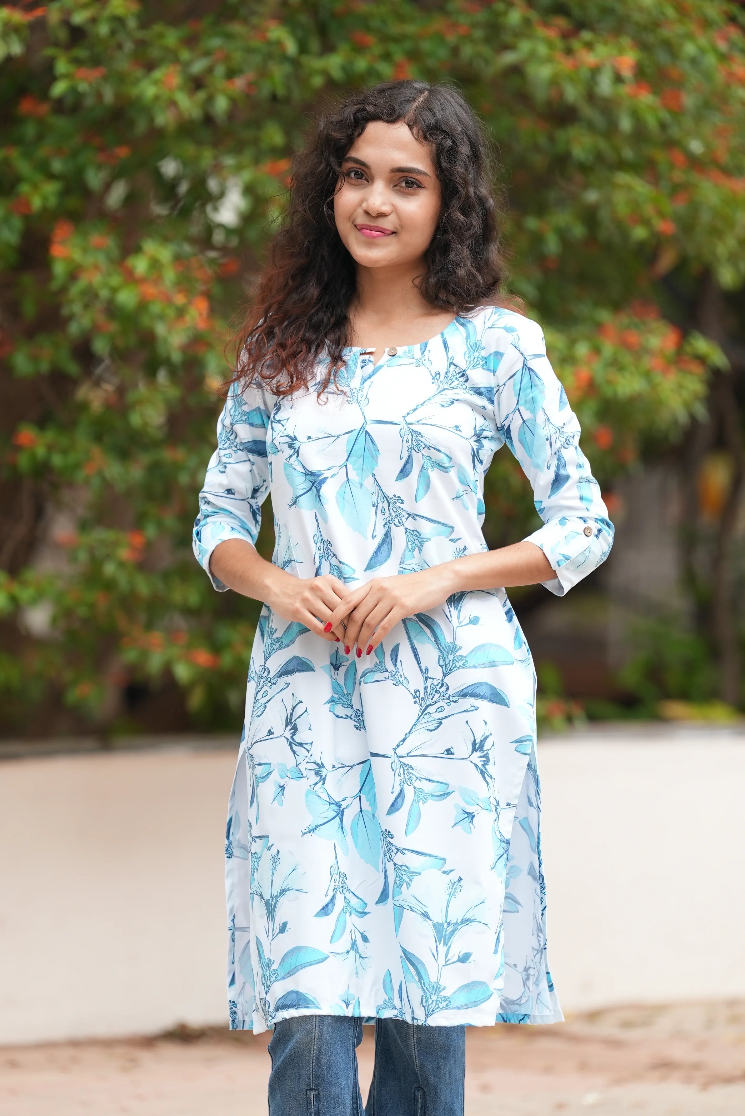Image of Sky Blossom Casual Kurti