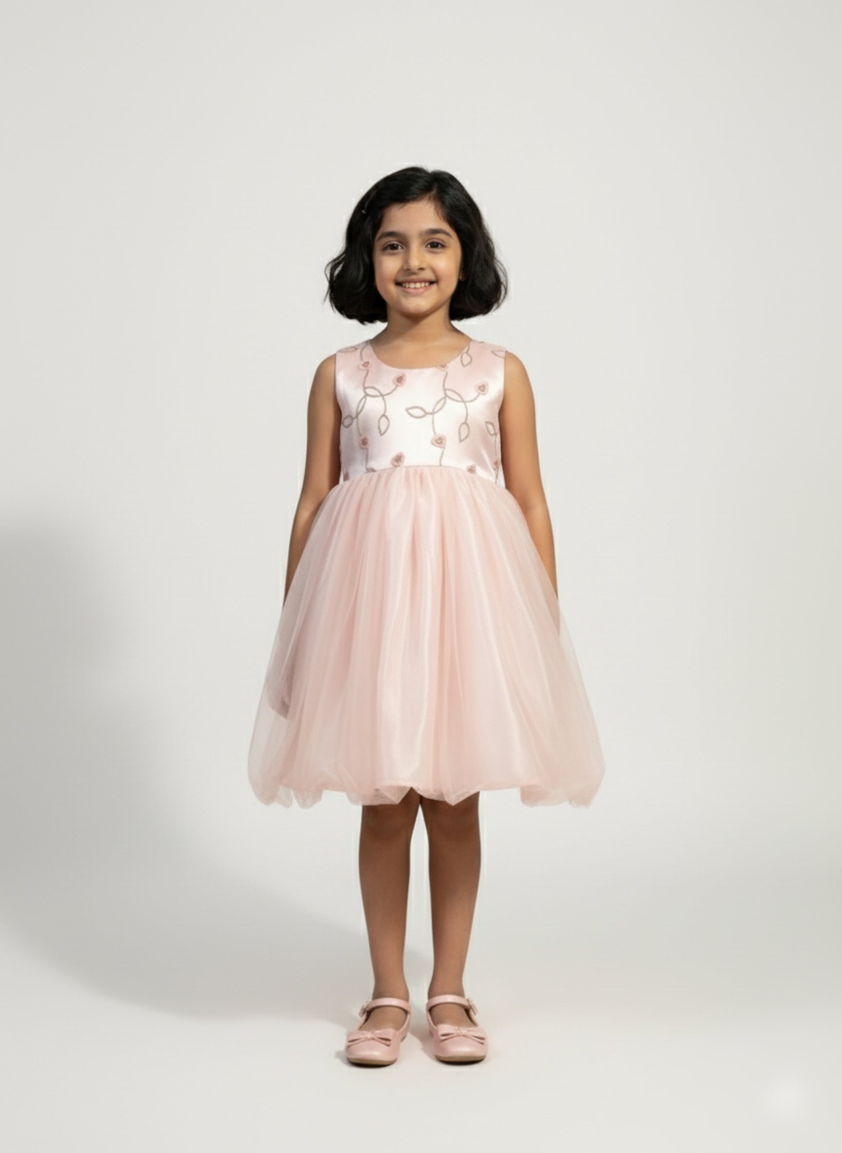 Peach Petal Twirl Frock