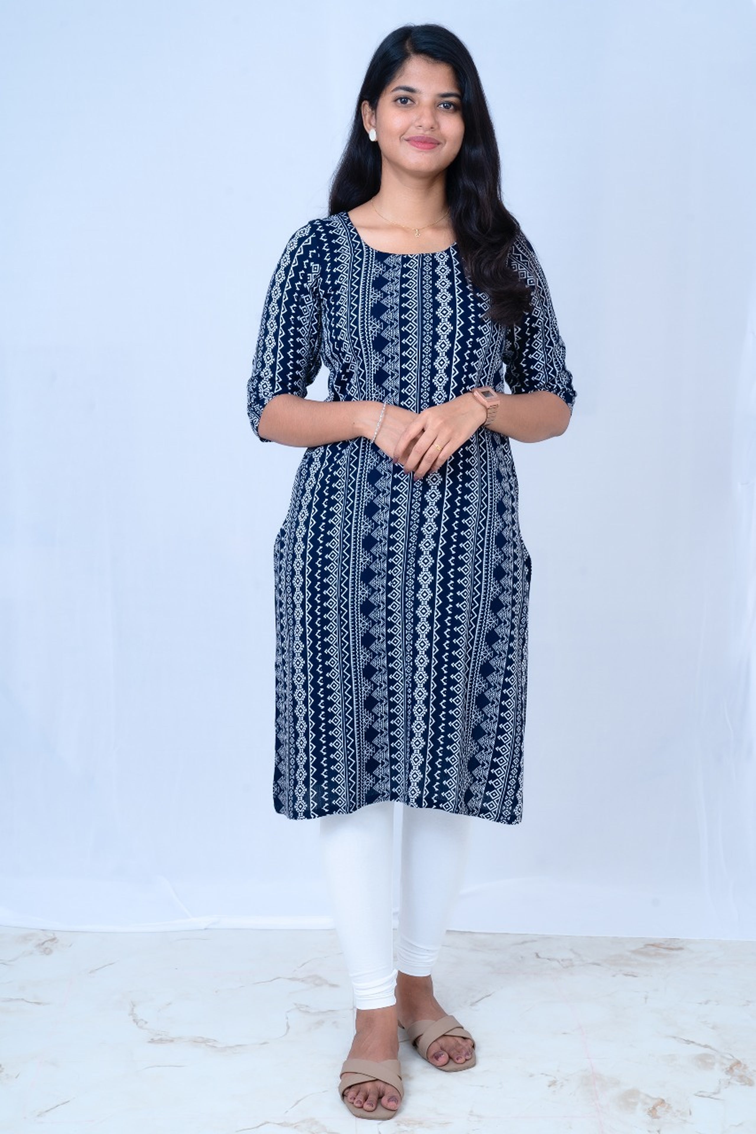 Image of Mauve Geometric Stripe Top