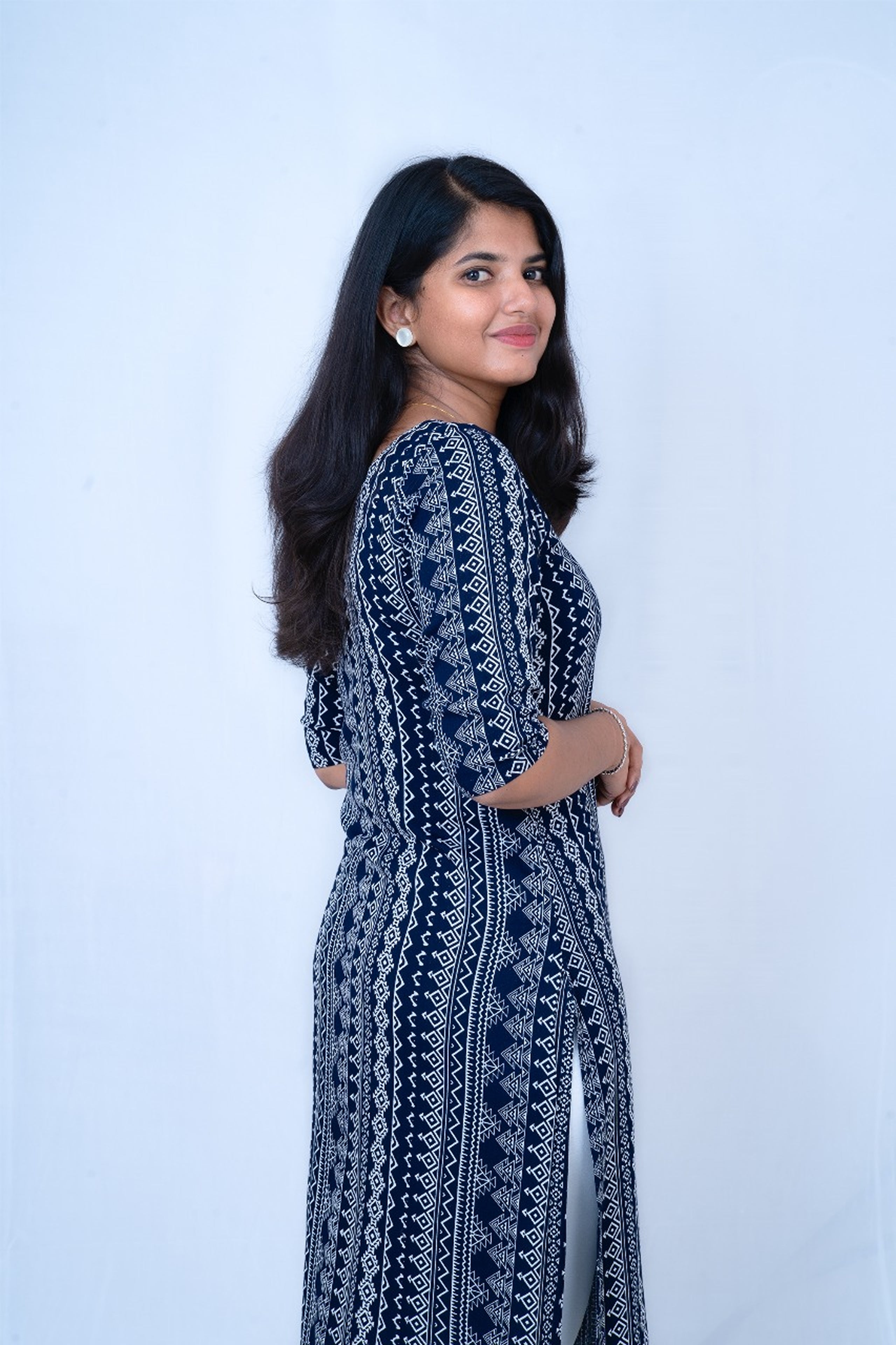 Image of Mauve Geometric Stripe Top