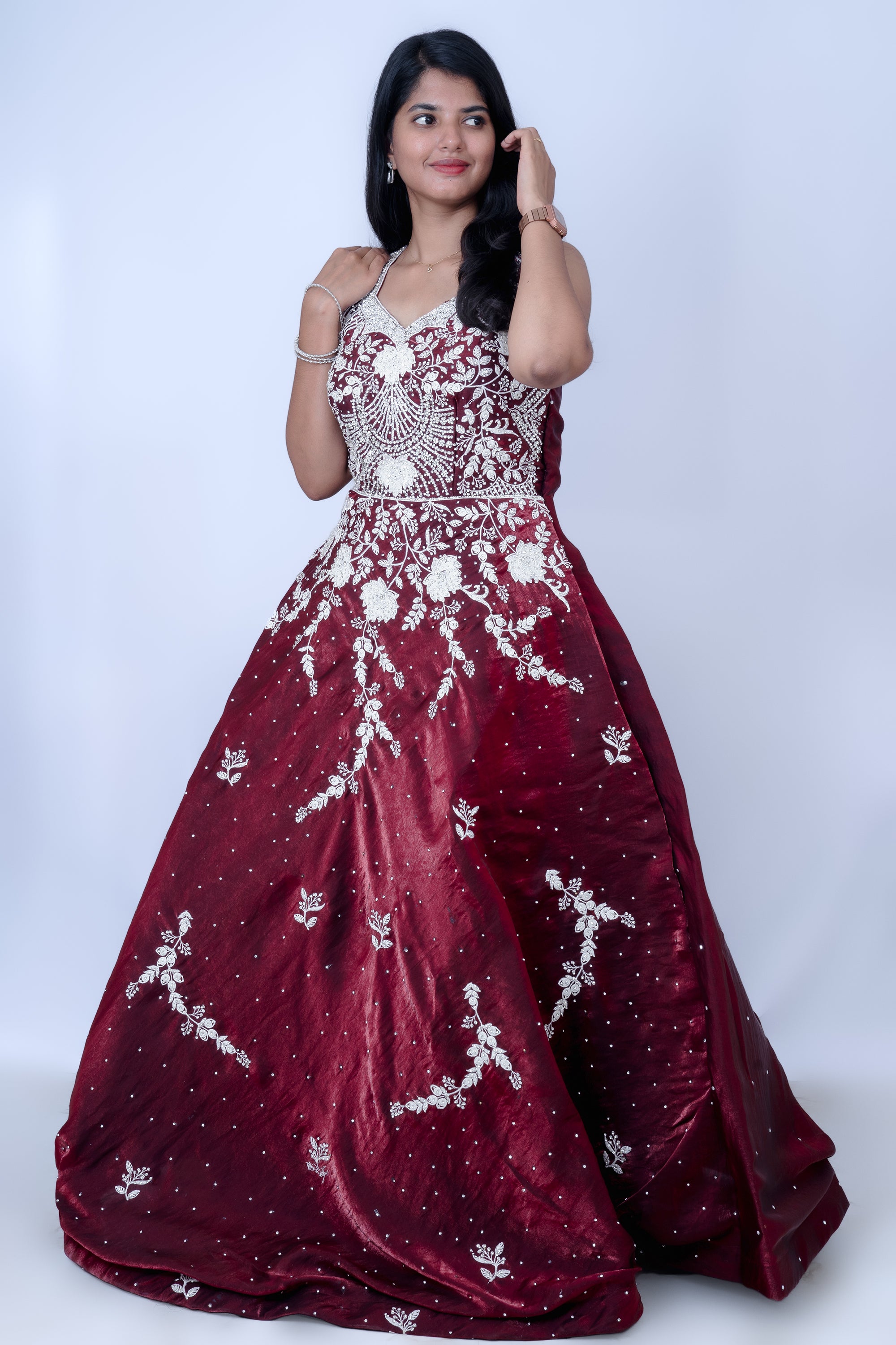Image of Imperial Maroon Bridal Gown