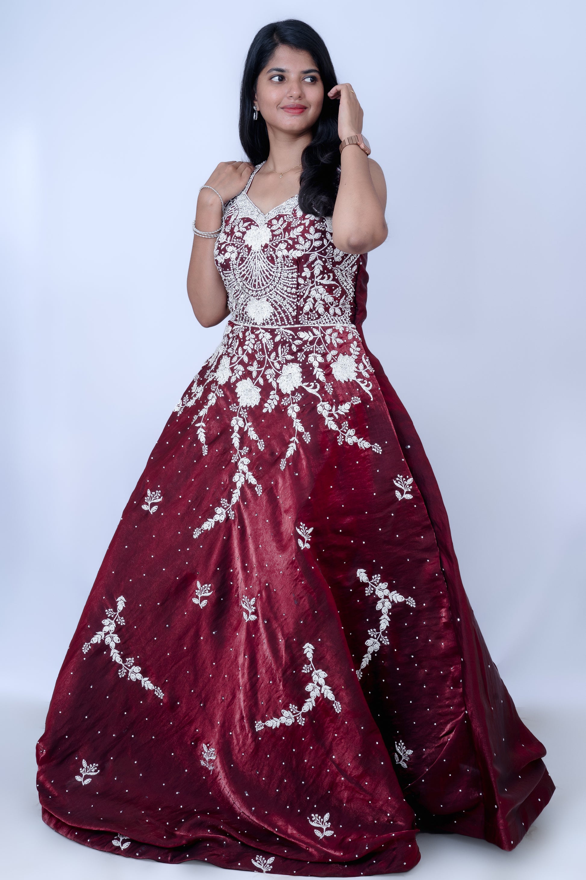 Imperial Maroon Bridal Gown